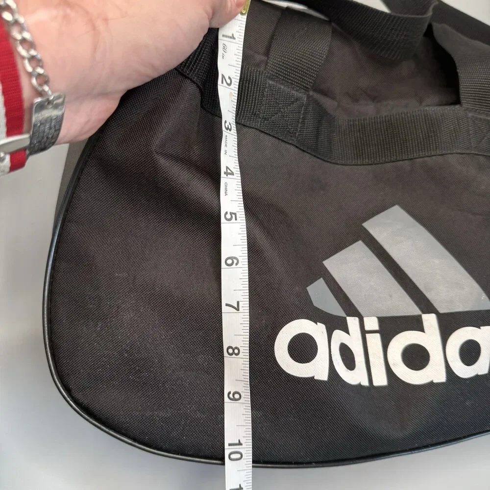 adidas Diablo Small 16x10x10 Duffel Gym Bag 20L Black Gray Zip Travel Strap EUC
